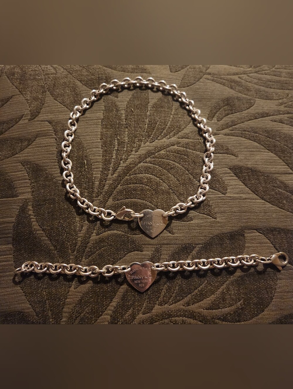 Tiffany and Co Heart Tag Choker And Bracelet